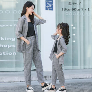 親子 ペア 発表会 スーツ フォーマルスーツ 女の子 レディース 夏着 おしゃれ 上下セット 結婚式 お呼ばれ お食事会 ブレザー+ベスト+ショーツ 3点セット チェック セットアップ