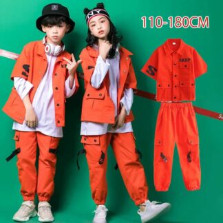 ジャケット キッズ ダンス 衣装 ヒップホップ 子供 半袖 カーゴパンツ ロングパンツ 女の子 ダボダボ ズボン ガールズ 原宿系 舞台服 発表会 応援団 体操服 人気 舞台効 練習着