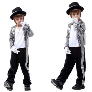 ハロウィン 衣装 子供 マイケル ジャクソン 4点セット スター 男の子 女の子 コスチューム キャラクター ハロウイン 舞台 変装 こども