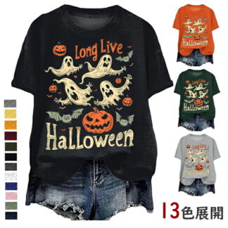 ハロウィン tシャツ レディース メンズ カボチャ パンプキンｔシャツ コスプレ おもしろ 面白い 幽霊 カットソー 個性的 派手 かっこいい トップス コスチューム 仮装 衣装 大人用