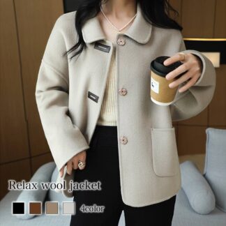 ステンカラーコート レディース ゆったりウールジャケット コート 50代 40代 コーデ トレンチコート 丈 ミドル ロングコート ロング 大人 ウール 人気 厚手 チェスターコート ピーコート 冬