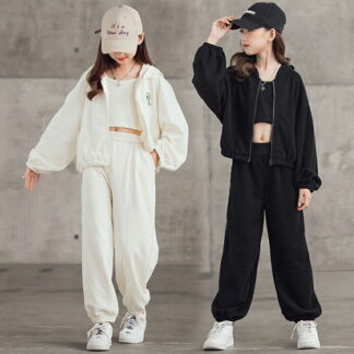 女の子 秋服 スポーツウェア セットアップ キッズ ジャージ 上下セット ヘソ出し 長袖 パンツ 運動着 スウェット お洒落 ゆったり カジュアル 小学生 学生 ファッション
