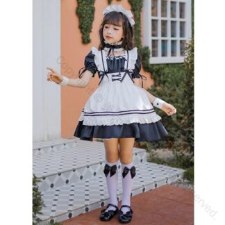 メイド子供 メイド服 ハロウィン キッズ 仮装 ゴスロリ ロリータ ワンピース セット 子供用キャラクター衣装コスプレ ハロウィンパーティー向けおしゃれなデザイン可愛い メイド