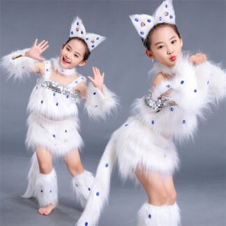 ハロウィン 衣装 子供 猫 コスプレ 6点セット 白猫 しっぽ カチューシャ 変装 なりきり コスプレ衣装 キャラクター ハロウイン 動物