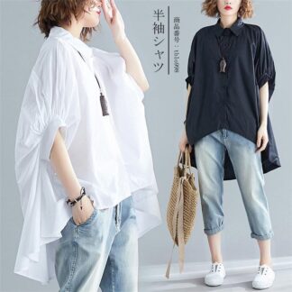 THOM WILLS シャツ レディース ブラウス トップス 春 夏 折り襟 プルオーバー 無地 5分袖 綿 コットンリネン tシャツ 30代 40代 パフスリーブ バレンタイン プレゼント 2色