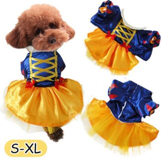 ペット ハロウィン 白雪姫 ふんわり コスプレ ドレス ドッグウェア コスプレ用 猫 犬 服 仮装 おかしな 可愛い 柔らかい 小型犬 中型犬 衣装 散歩 個性的 ダックス パーティー