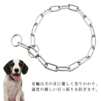 チェーン ベルジアン マリノア 犬 首輪 ステンレス 2本セット 訓練用首輪 引っ張り しつけ用 訓練 犬用品 大型犬 中型犬 ゴールデンレトリバー ロットワイラー 簡単装着