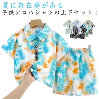 アロハシャツ 上下セット シャツ 半袖 ショートパンツ 子供服 ダンス 衣装 キッズ 幼児服 可愛い 半袖シャツ 男の子 ハワイ風 ビーチウェア 総柄 ビーチシャツ 花柄シャツ ベビー服 夏