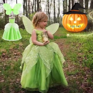 ハロウィン 衣装 子供 コスプレ キッズドレス 妖精 フェアリー レインボープリンセス 子供用 コスチューム 舞台衣装 プリンセス 仮装衣装 子供ドレス 発表会衣装にティンカーベル