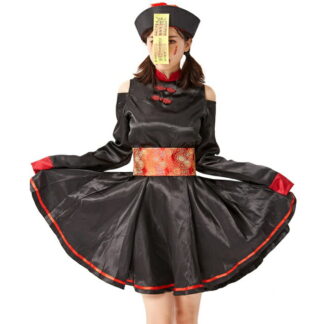 コスプレ キョンシー 女性 レディース チャイナ 衣装 妖怪 僵尸 アンデッド 死体 霊幻道士 ハロウィン ホラー コスチューム 舞台 イベント用品 パーティーグッズ 文 演出服