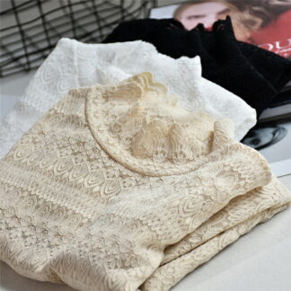 レース tシャツ レディース カットソー トップス ブラウス 長袖 レースシャツ 総レース 花柄 レースtシャツ スーツ インナー ハイネック 秋 春 冬 透け感 おしゃれ 着回し 重ね着 セクシー