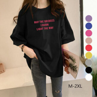 tシャツ 半袖 レディース カットソー スリット ロゴ入り トップス ロゴデザイン 春夏 新作 カラフル ブラック ピンク パープル ローズピンク グレー イエロー ホワイト ブルー レッド