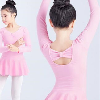 3色バレエ レオタード 子供 GIRLS ジュニア キッズ 少女 スカート付きバレエ用品 練習着 発表会 ダンス服 体操 ピンクローズパープル 100-170cm ダンス衣装