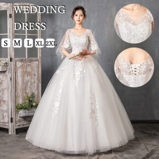 ウェディングドレス 花嫁 ワンピース 結婚式 花嫁ドレス レディース 白 花柄 フォーマル 発表会 パーティー 二次会ウエディングドレス パーティードレス 春 秋 冬 二次会 夏