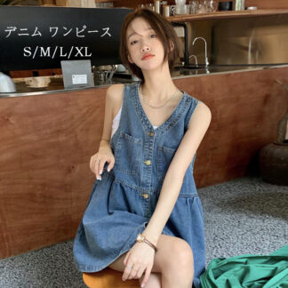 サロペットスカート ショートワンピース オールインワン レディース ゆったり 重ね着風 大人 キレイめ 春 夏 ジャンパースカート デニムスカート 可愛い Aライン ファッション カジュア
