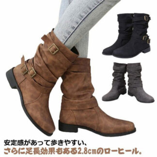 ショートブーツ エンジニアブーツ レディース カジュアル オールシーズン ナチュラル ヒール2.8cm ミドル丈ブーツ 疲れない 歩きやすい ゆったり ワイド 靴