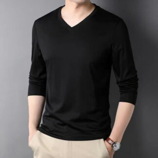 無地 ロングTシャツ 服 40代 カットソー Vネック ロンT 長袖 秋服 トップス メンズファッション tシャツ ストレッチ Tシャツ ショート丈 シャツ 秋冬 メンズ ストレッ ファッション