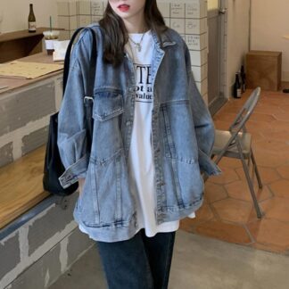 レディース デニムジャケット コート ゆったり ファッション アウター 原宿風 通学 おしゃれ オーバーサイズ かわいい 新作 春 秋 カジュアル
