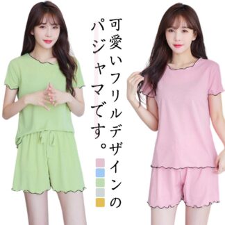 上下セット ショートパンツ 大人 シンプル 冷感 半袖 ルームウェア 夏 ハイウエスト 涼しい リラックスウェア 春夏 かわいい 可愛い ルームウエア アイスシルク パンツ パジャマ ナイトウ
