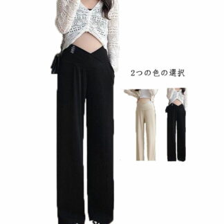 マタニティワイドパンツ マタニティパンツ 薄手 冷感パンツ 春夏 妊婦服 ロングパンツ マタニティウェア ズボン 接触冷感 産後 夏 ボトムス 産前