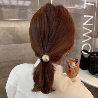 ヘアゴム 大粒パールヘアゴム2点セット ビッグパール 上品 ゴム レディースヘアアクセサリー おしゃれ シンプル エレガント 大人可愛い 大ぶり