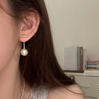 パールロングピアス ビジューピアス レディース バックキャッチピアス 大人可愛い シンプル エレガント キラキラ 結婚式 二次会 レディースアクセサリー おしゃれ