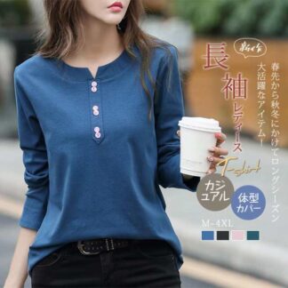 春新作 長袖tシャツ レディース tシャツ 長袖 トップス カットソー カジュアル 大きいサイズ 体型カバー 通勤 おしゃれ