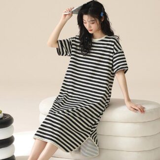 パジャマ 綿 ワンピース 半袖 ルームワンピース ルームウェア ナイトウェア コットン 部屋着 寝間着 tシャツ 夏用 夏 五分袖 5分袖 ホームウェア レディース ワンマイルウェア 柔らか