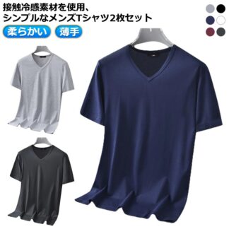 インナーシャツ スポーツ アイスシルク 半袖Tシャツ 2枚 レディース メンズ 大人 vネック 無地 アイスシルクＴシャツメンズ アイスシルクTシャツ おしゃれ 涼感 会社 Tシ ティーシャツ