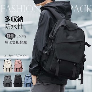 大容量 軽く感じる ビジネス リュック 防水 レインカバー チェストベルト 付属 メンズ A3 サイズ ノートPC バイク 通勤 通学 出張 旅行 収納 バックパック ブラック 黒 P