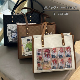 痛バッグ チェック トートバッグ 痛バ ショルダーバッグ レディース 鞄 かばん カジュアル かわいい カバン