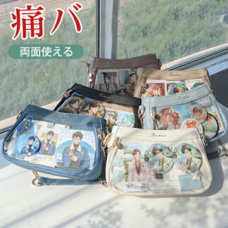 痛バッグ 小さめ 痛バ ショルダーバッグ ハンドバッグ 鞄 カバン ヲタバ 透明 缶バッチ クリアバッグ 推しバッグ 透明バッグ ビニールバッグ ヲタ オタク活 推し活 御宅