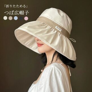 帽子 レディース バケットハット つば広帽子 折りたたみ 大きいサイズ つば広 ハット 遮光100% UVカット 紫外線対策 UV対策 軽い 涼しい あご紐 飛ばない シンプル 無地 おしゃれ