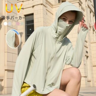 サマー uv パーカー 指穴 カット ラッシュガード レディース プルオーバー ラッシュパーカー 長袖 UVカット オーバーウェア つば付き 接触冷感 通気 おしゃれ UPF50+