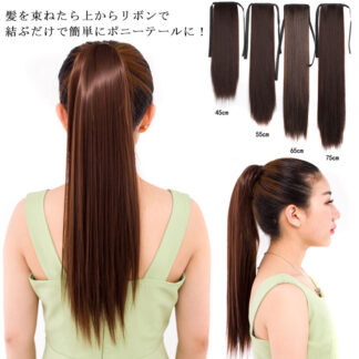ヘアアレンジ ロング ポニーテール 部分ウィッグ ストレート エクステ 45cm つけ毛 自然 女性用 かつら 付け毛 ウィッグ ポイントウィッグ 55cm 65cm ブラウン ブラック 耐