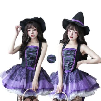 ハロウィン コスプレ デビル 悪魔 小悪魔 魔女 魔法使い コウモリ コスチューム 衣装 ハロウィンセット ペア魔女 大人用 仮装 女性 ハロウィーン