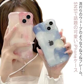 うねうね iphone14 なみなみケース グラデーション シンプル 透明 カバー max iphone13 ウェーブケース iphone13pro iphone11 ip plus