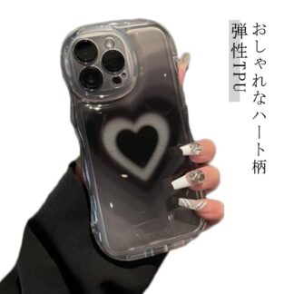 うねうね iphone 14pro XR iphone13 黒 ブラック ハート スマホケース 12pro 7ケース フレーム なみなみ シェルカバー ケース クリア iph カバー