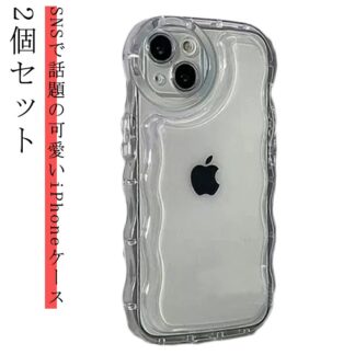 2個セット 透明 クリア iPhoneケース うねうね なみなみ iphone15 plus iphone15pro max iphone14 韓国 シリコン かわいい スマホケース ウェーブ