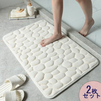 バスマット 2枚セット 吸水 40x60cm 50x80cm 60x90cm 速乾 バス マット 速乾性 吸水性 滑り止め お風呂 浴室 長方形 洗濯可 高吸水 足ふきマット 足拭きマッ 丸洗い