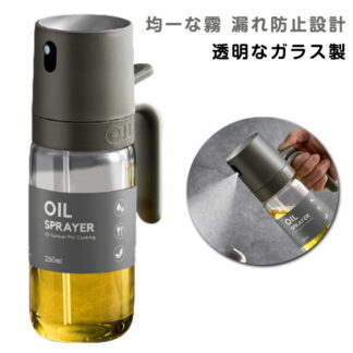 2in1オイルスプレーボトル オイル差し 2個セット 250ml 両用 霧吹き＆注ぐ 2WAY 液だれしない オイルボトル オイルスプレー タイプ スプレー ミストスプレーオイル 調味料入れ オイル