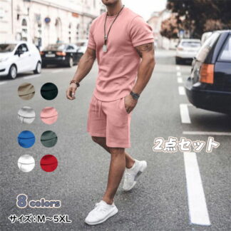 2点セット 大きい ハーフパンツ メンズ 半袖 tシャツ 上下セット トレーニング 短パン ショートパンツ スポーツウェア フィットネスパンツ トレーニングウェア ランニング ゆったり