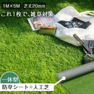 人工芝 ロール 1m×5m 芝丈20mm ピン12本つき 2色立体感 透水穴つき リアル ふかふか 高品質 高密度 色落ちにくい 復元性 立体感 秋色 抜けにくい