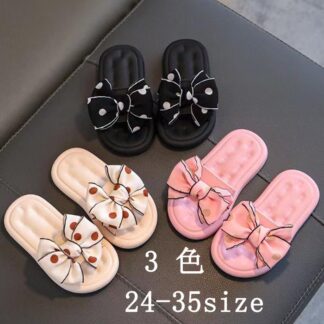 可愛いスタイルリボン 子供用スリッパ すべり止め姫ソフトソール室外スリッパ かわいい 女の子 3 Colors おしゃれ PVC滑り止め大底 柔らかいQ弾で、着心地がいいです 24-3
