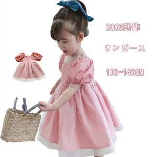 子供服 ワンピース 女の子 半袖 可愛いスタイル レース 入学式 子供 ドレス オーガンジープリンセスドレス キッズ フォーマル ピアノ 発表会 卒園式