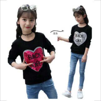 女の子変色Tシャツ トップス新作 Fashion 春秋着 長袖トップス パーカー スウェット大人気 女児 カジュアルトップスお洒落 個性 少女 可愛い トップス nz0164 Tシャツ