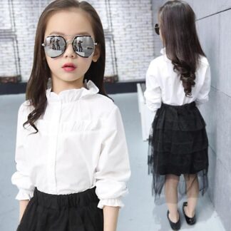 入学式 ブラウス シャツ 女の子 おしゃれ リボン付 長袖 シャツ韓国子供服 キッズ ジュニア フォーマルシャツ 110 120 130 140 150 卒園式 卒業式 可愛 160
