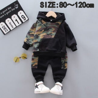 ベビー服 上下セット 子供服 男の子 女の子 80 90 100 110 120 セットアップ パーカー 迷彩柄 長袖 ボーイズ 春服 1歳 2歳 秋服
