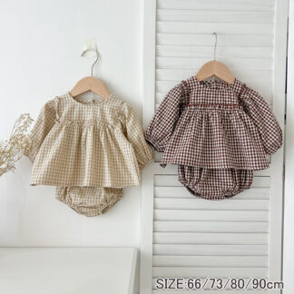 女の子 秋冬ベビー服 セパレート ベビー 服 セットアップ 長袖 コットン 上下セット 綿 赤ちゃん キッズ 子供服 おしゃれ 春 秋 冬 おすすめ ブラウン ベージュ ブルマ 半ズボン 短