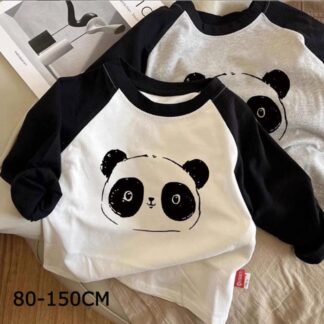 PandaTシャツシート下着 シャツ かわいいシャツ パンダ、恐竜、人七五三 ブラウス 女の子 男の子 キッズ トップス おしゃれ Tシャツ パンダ 韓国子供服 韓国版ゆったりプリント ファッ
